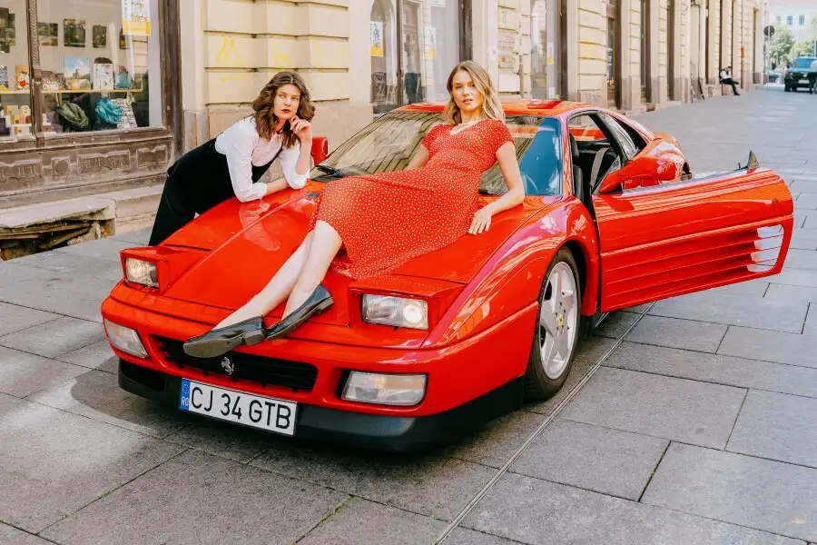 classic cars for film shoots Romania with Ferrari