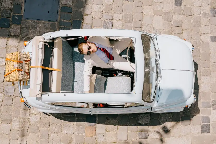 Vintage Fiat 500 classic car for film shoots in Romania